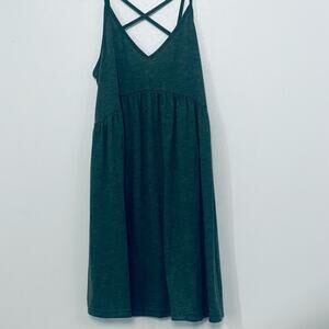 Spaghetti Strap Mini Dress with Crisscross Back – Green | Size S